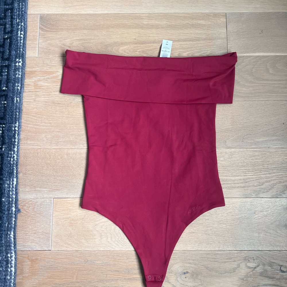 Aritzia Red Off-Shoulder Bodysuit